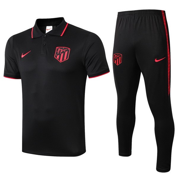 Polo Atlético Madrid Conjunto Completo 2019-20 Negro